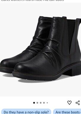 Clarks Women's Hearth Rose Mid-Calf Boots in Black | Sz8 NWOT